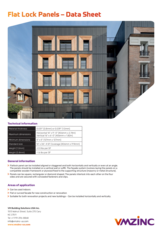 Flat lock panel - Technical data sheet